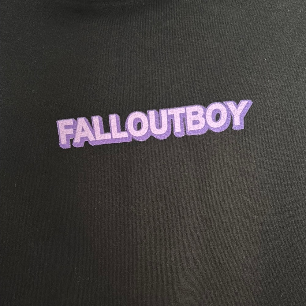 Fall Out Boy Black Hoodie with Purple Logo 2017 Mania Tour Merch - Picture 3 of 4